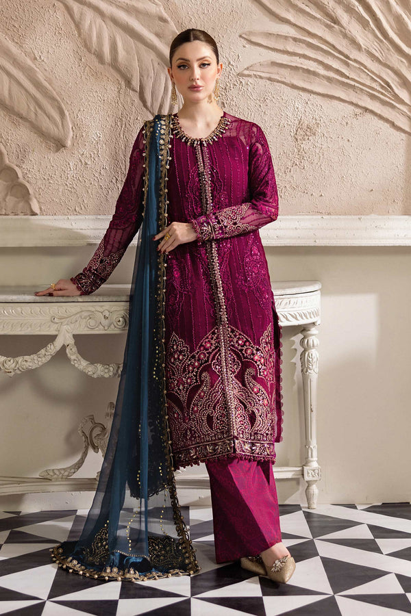 3 Piece Embroidered Chiffon Suit | MPC-25-102